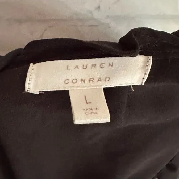 Lauren Conrad Black and Pink Floral Dress, Large - Picture 4 of 5